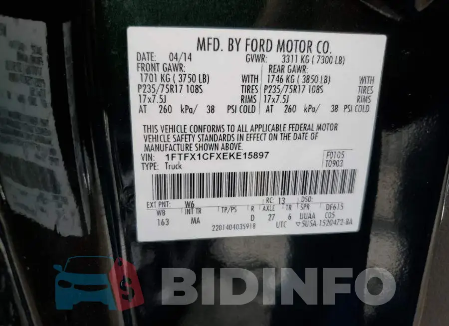 1FTFX1CFXEKE15897 Photo# 12