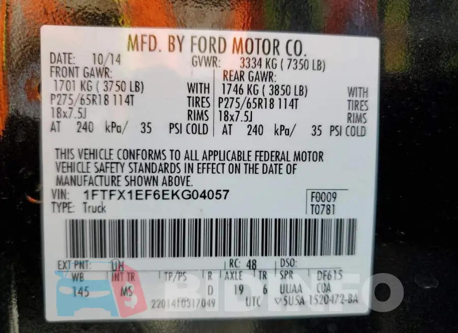 1FTFX1EF6EKG04057 Photo# 13