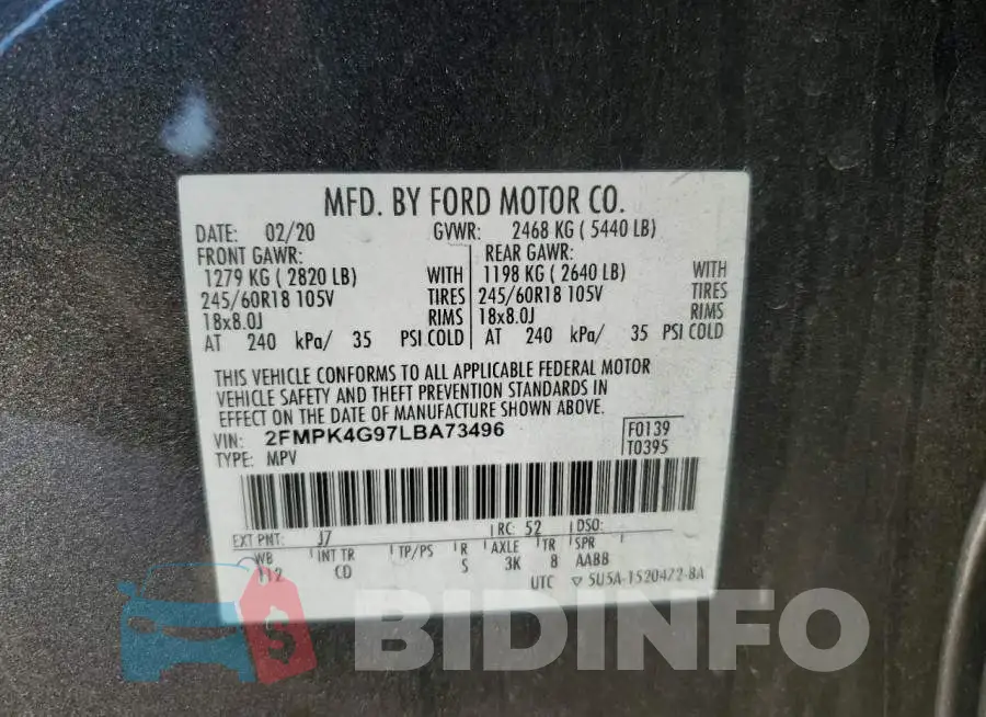 2FMPK4G97LBA73496 Photo# 12