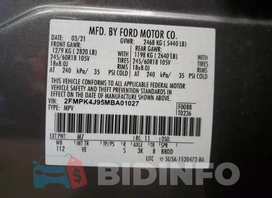 2FMPK4J95MBA01027 Photo# 12
