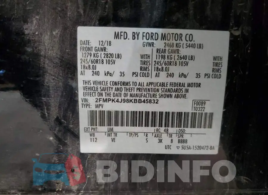 2FMPK4J98KBB45832 Photo# 13