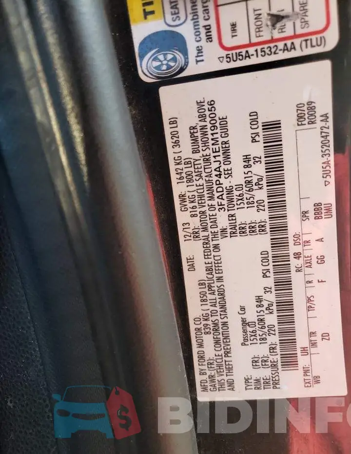 3FADP4AJ1EM190056 Photo# 12