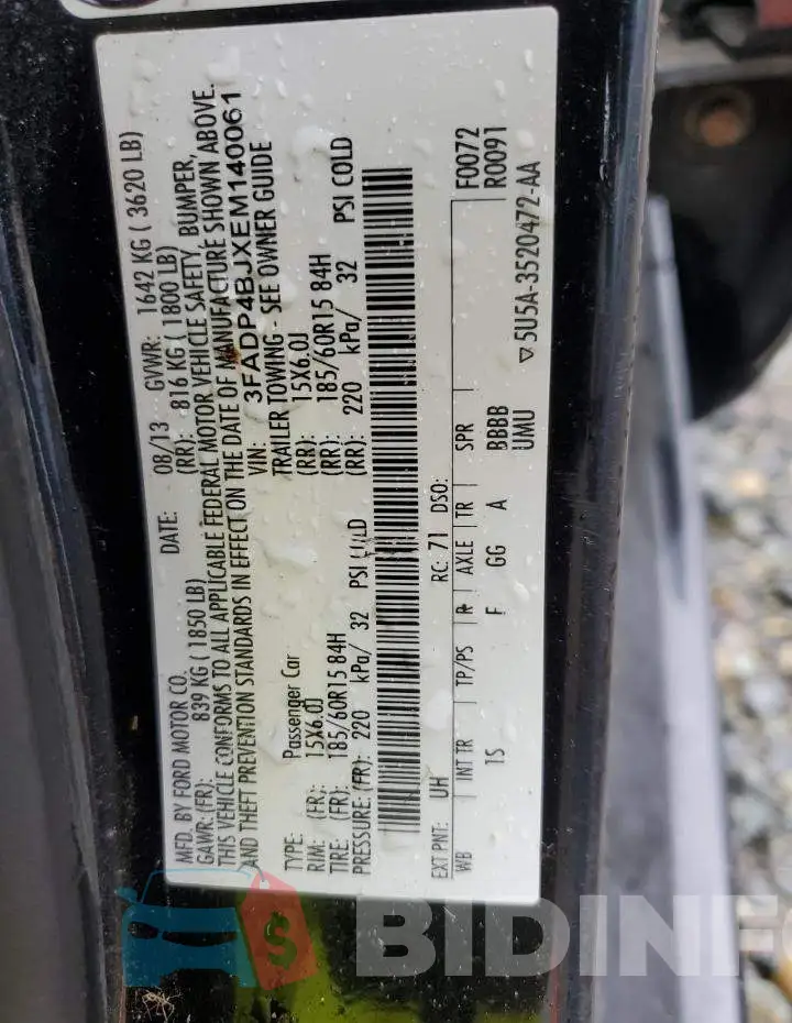 3FADP4BJXEM140061 Photo# 13