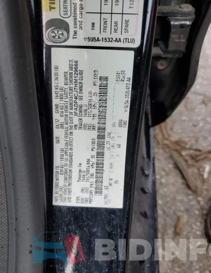 3FADP4CJ7HM129666 Photo# 12