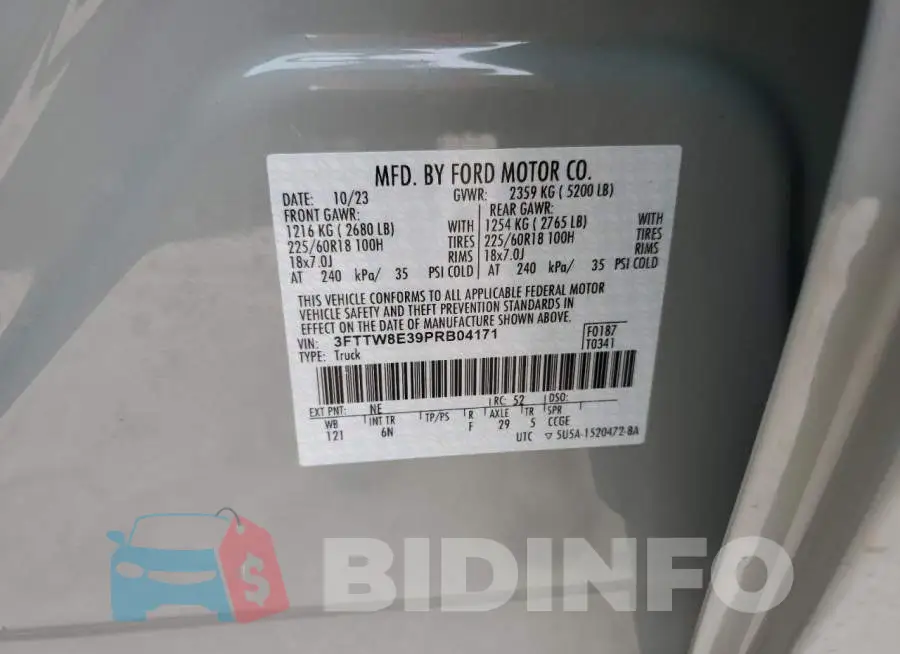 3FTTW8E39PRB04171 Photo# 12