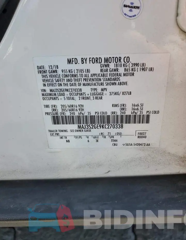 MAJ3S2GE9KC270338 Photo# 12