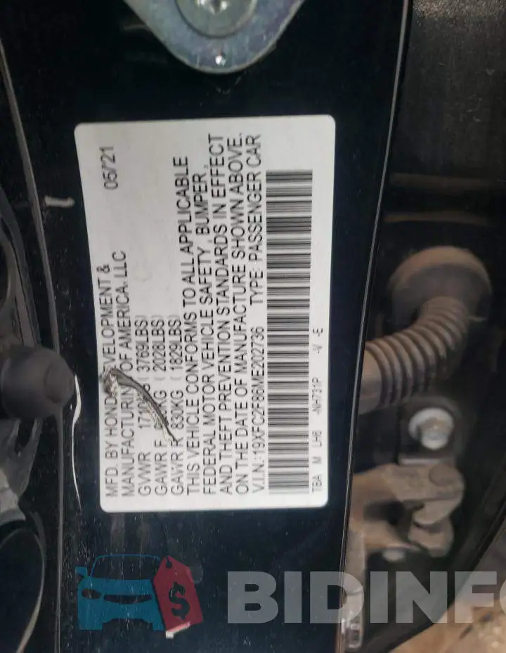 19XFC2F86ME202736 Photo# 13