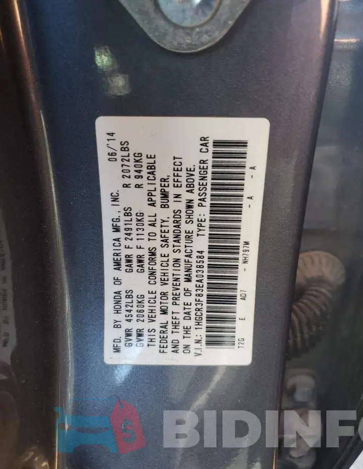 1HGCR3F83EA038584 Photo# 13