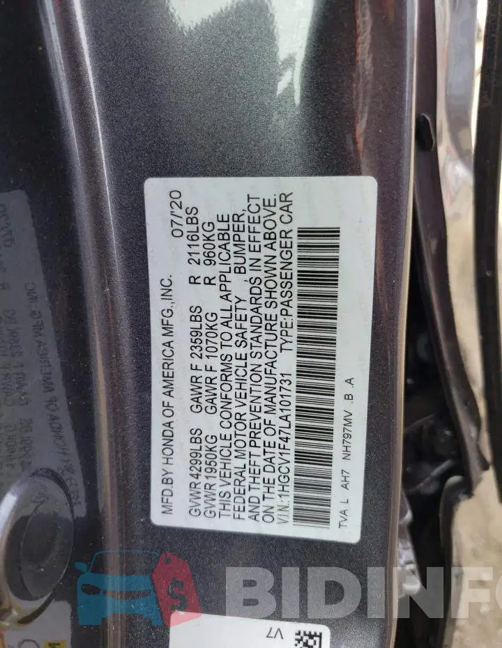 1HGCV1F47LA101731 Photo# 12