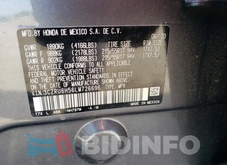 3CZRU6H56LM726696 Photo# 12