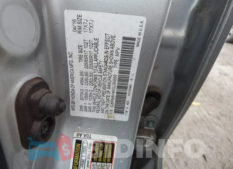 5J6RM4H46GL065559 Photo# 12