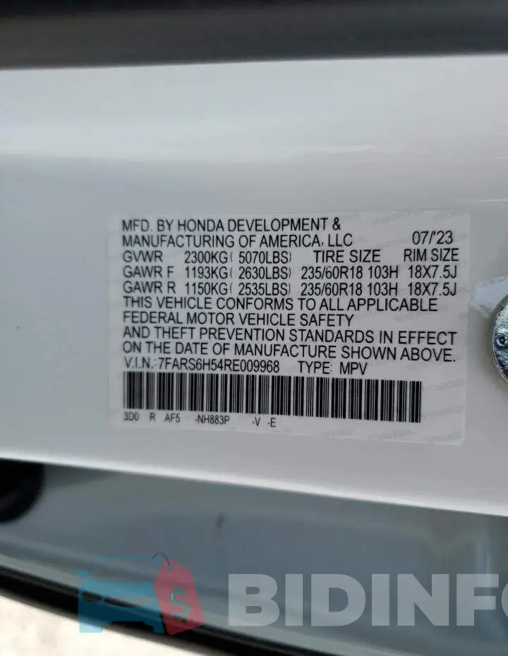 7FARS6H54RE009968 Photo# 13