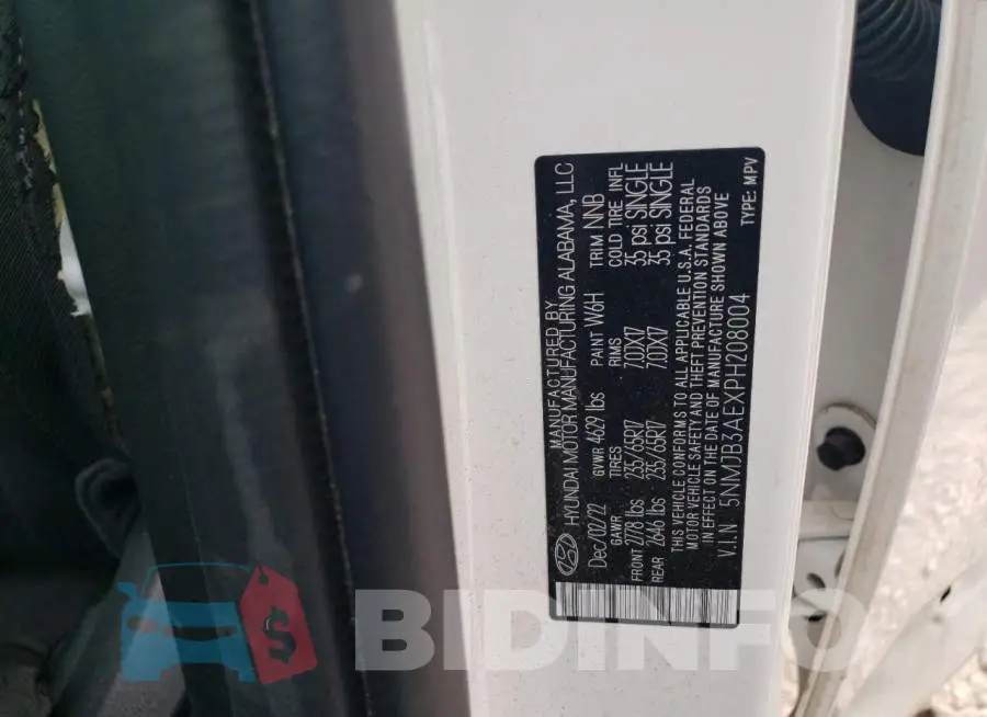 5NMJB3AEXPH208004 Photo# 12