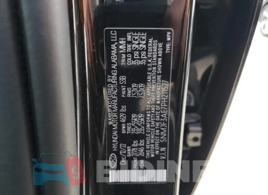 5NMJF3AE7PH211527 Photo# 13