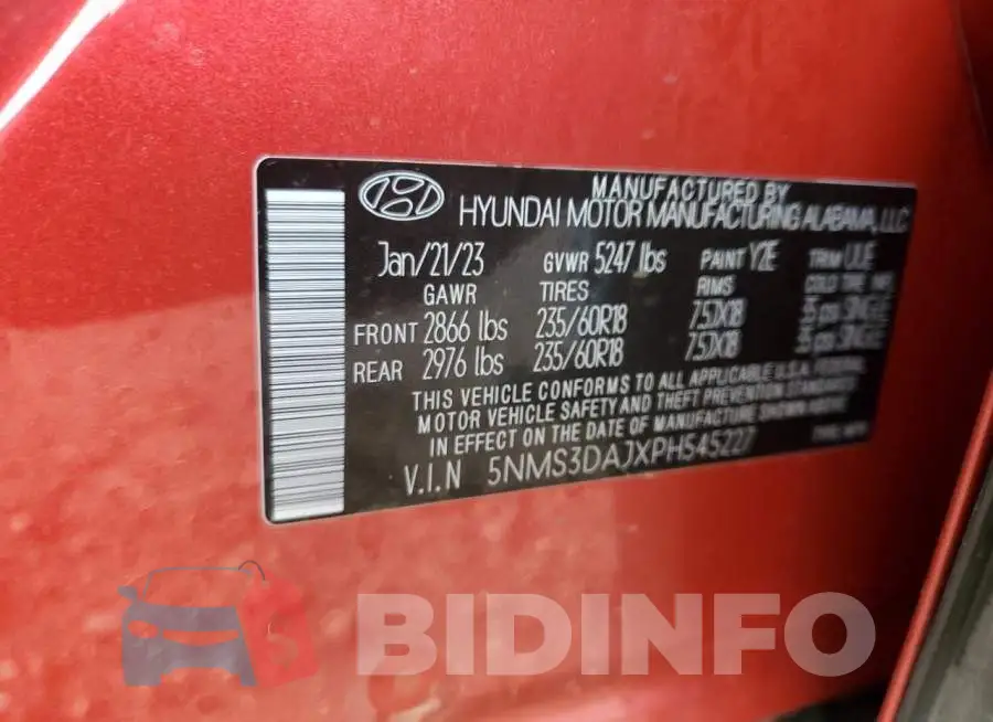 5NMS3DAJXPH545227 Photo# 12
