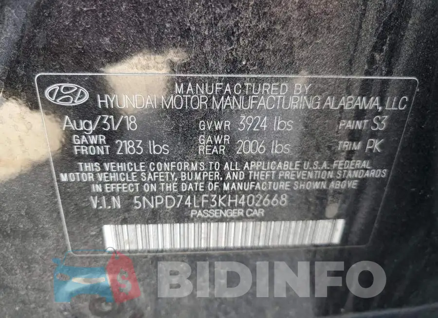 5NPD74LF3KH402668 Photo# 13
