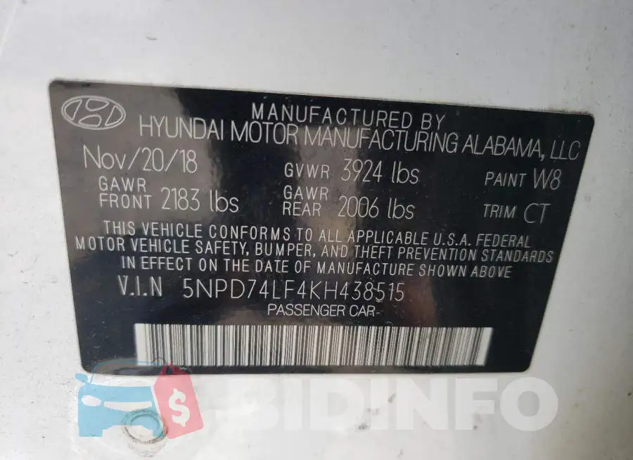5NPD74LF4KH438515 Photo# 12