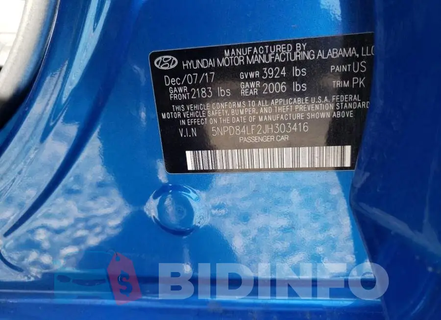 5NPD84LF2JH303416 Photo# 12