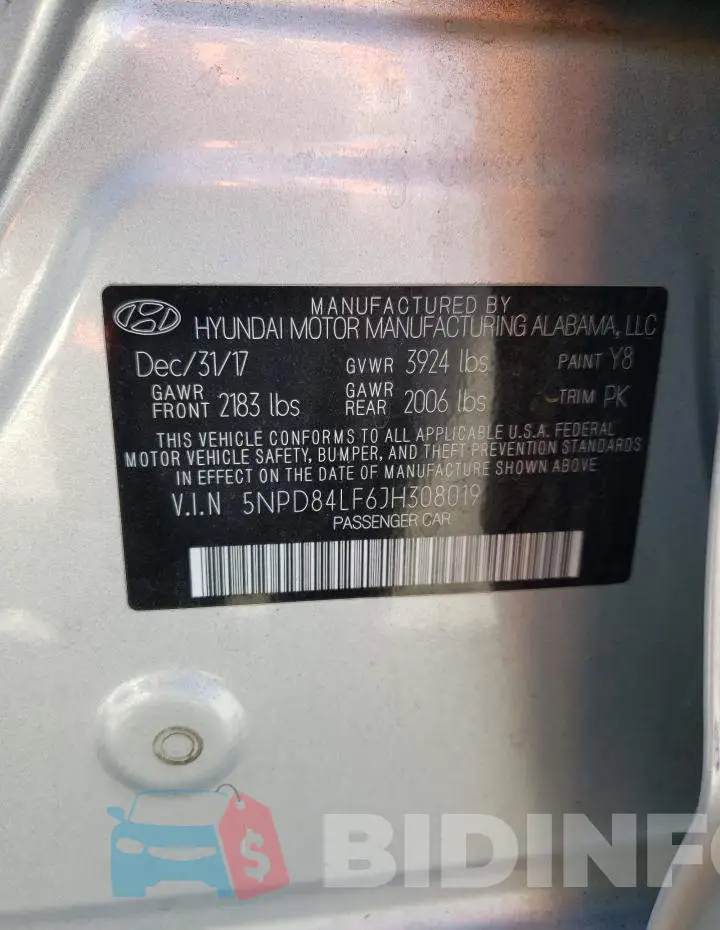 5NPD84LF6JH308019 Photo# 12