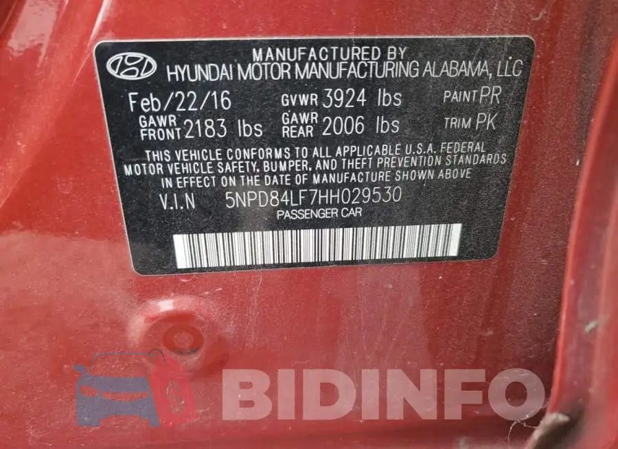 5NPD84LF7HH029530 Photo# 12
