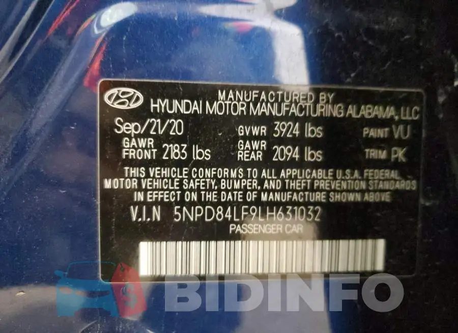 5NPD84LF9LH631032 Photo# 12