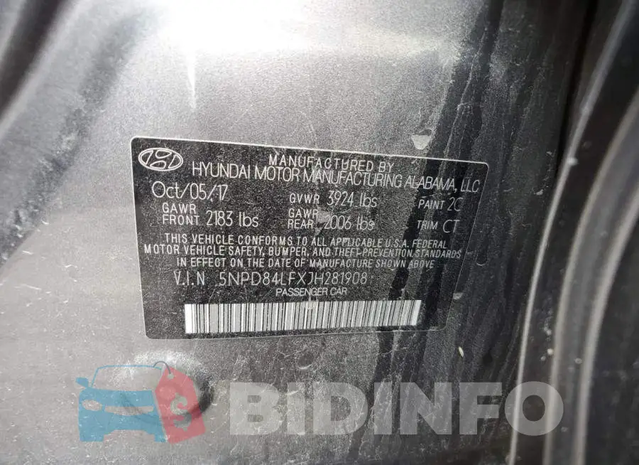 5NPD84LFXJH281908 Photo# 13