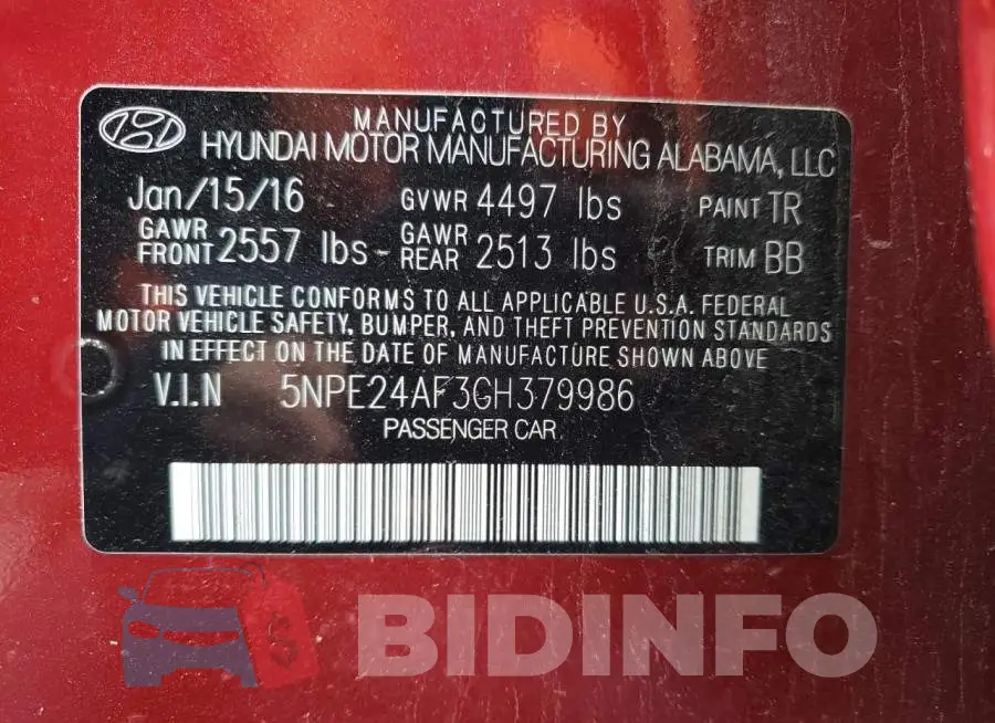 5NPE24AF3GH379986 Photo# 12