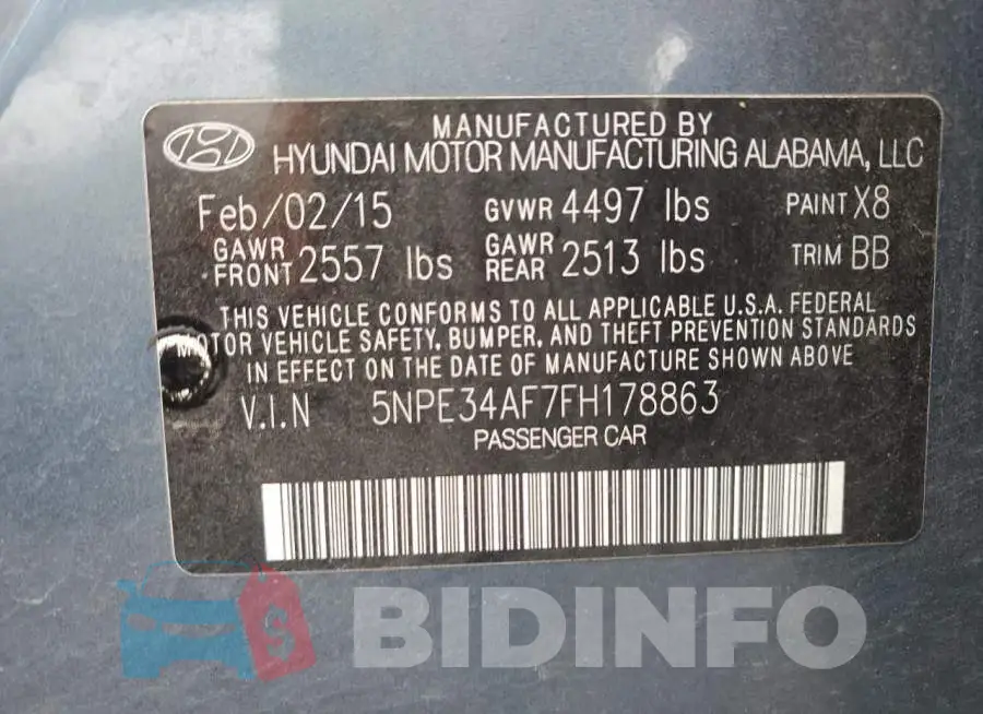 5NPE34AF7FH178863 Photo# 12