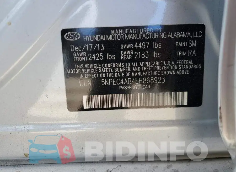 5NPEC4AB4EH868923 Photo# 13