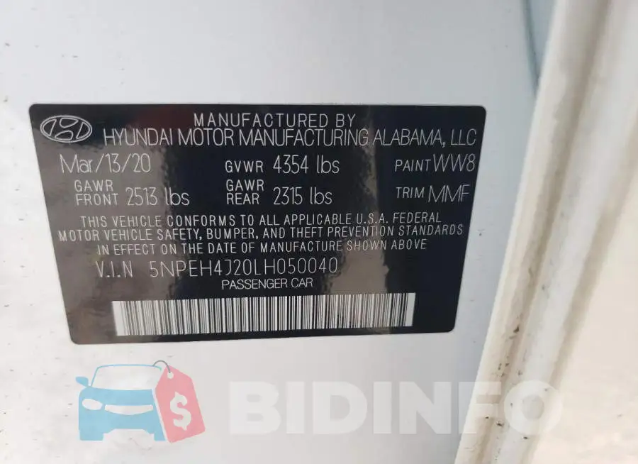 5NPEH4J20LH050040 Photo# 12