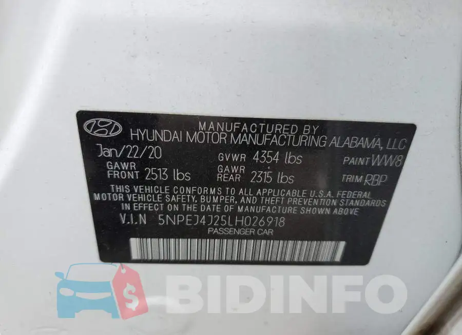5NPEJ4J25LH026918 Photo# 13