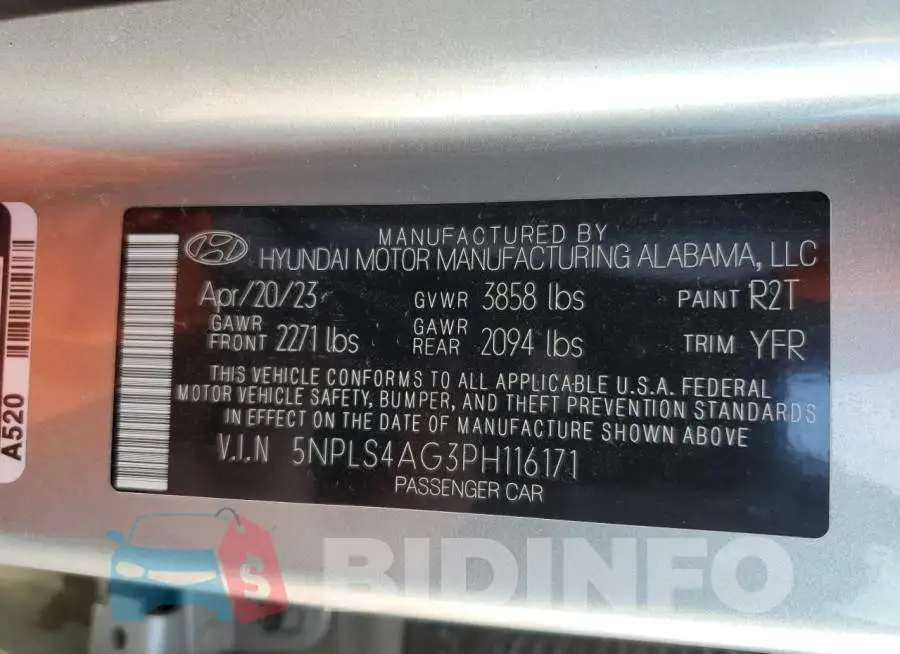 5NPLS4AG3PH116171 Photo# 13