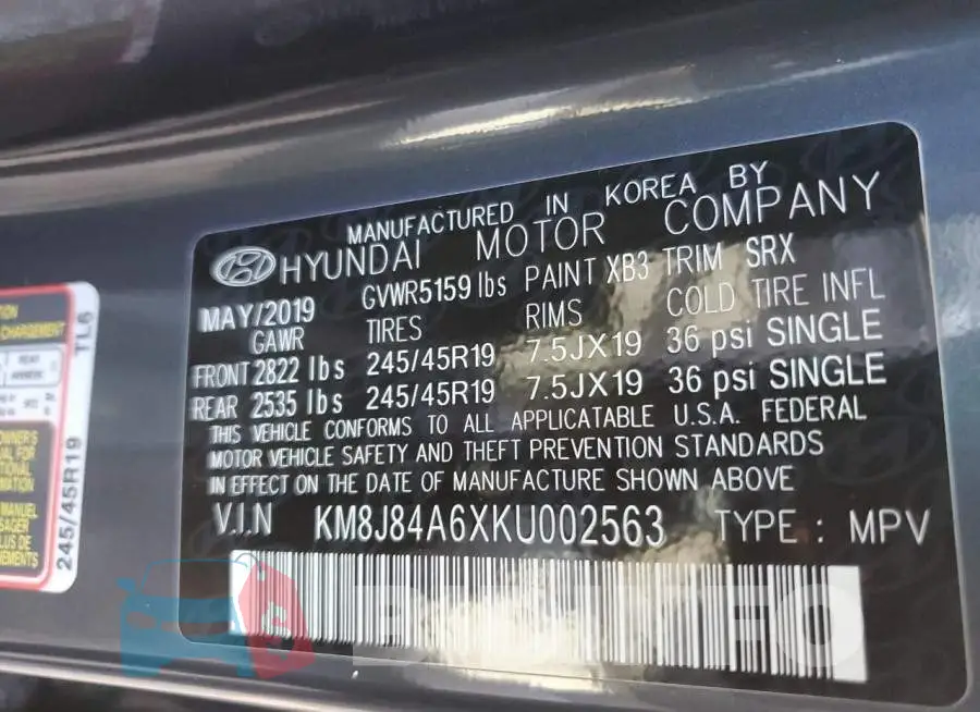 KM8J84A6XKU002563 Photo# 12