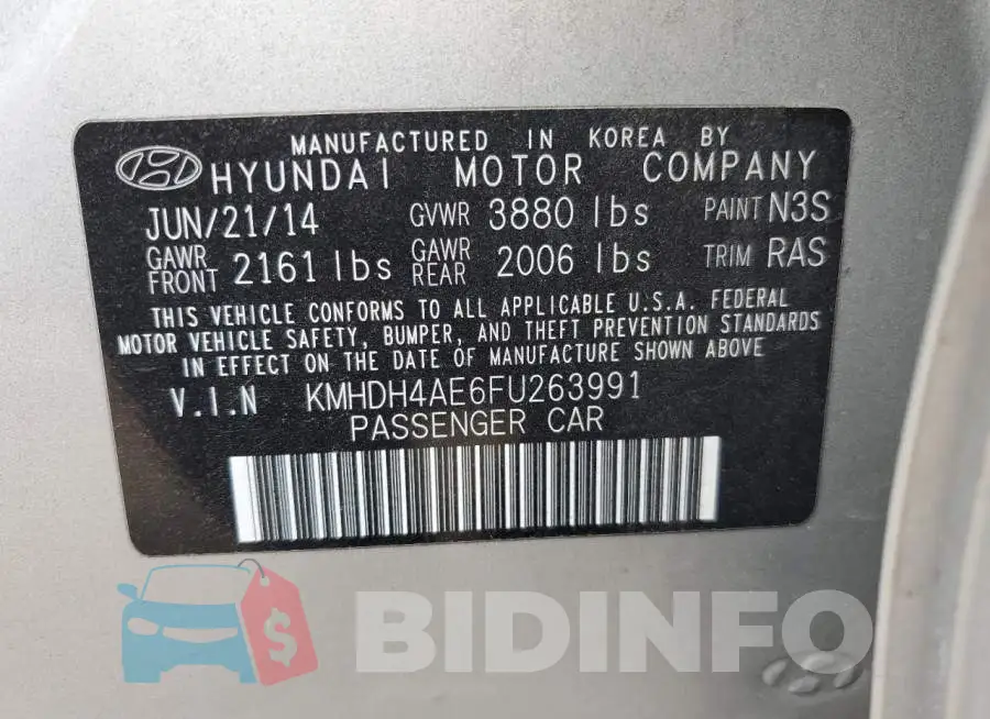 KMHDH4AE6FU263991 Photo# 12