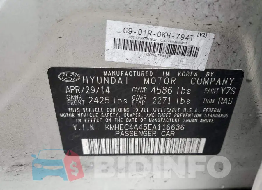 KMHEC4A45EA116636 Photo# 12