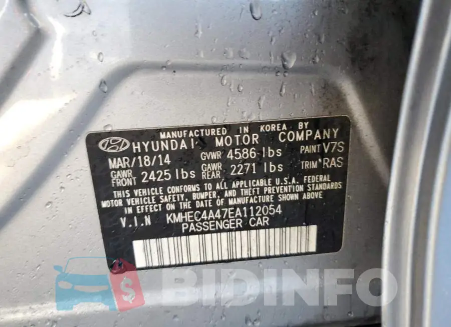 KMHEC4A47EA112054 Photo# 12