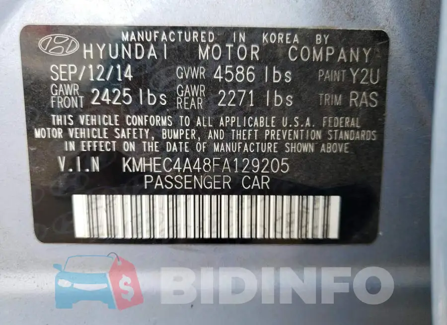 KMHEC4A48FA129205 Photo# 12