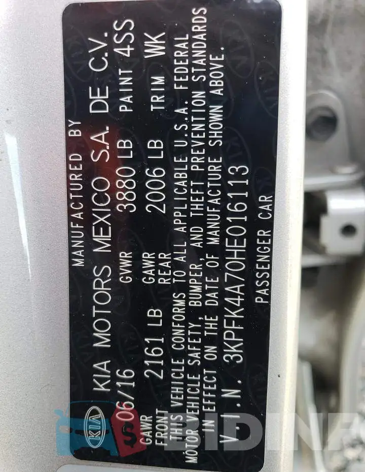 3KPFK4A70HE016113 Photo# 12