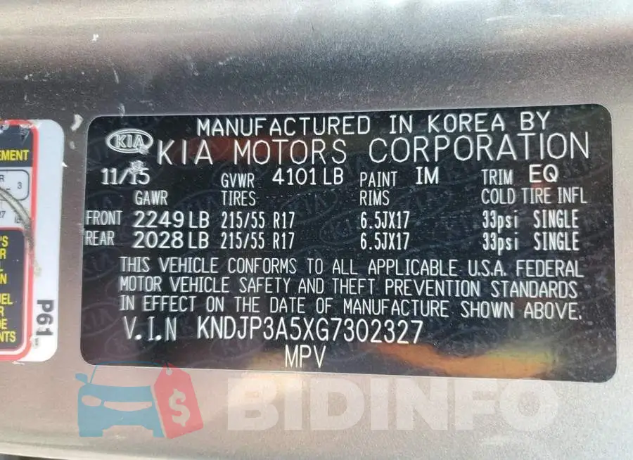 KNDJP3A5XG7302327 Photo# 13