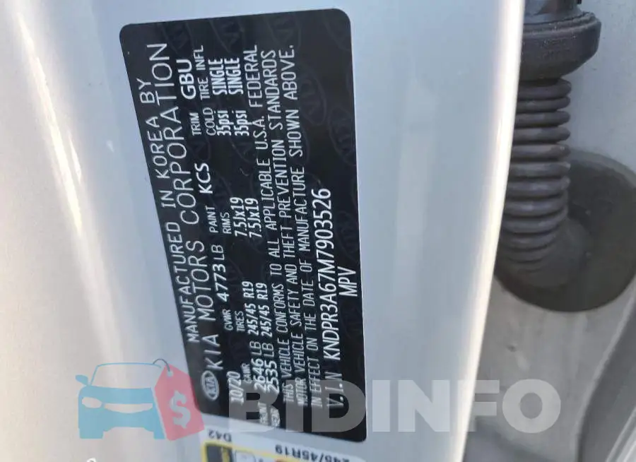 KNDPR3A67M7903526 Photo# 13