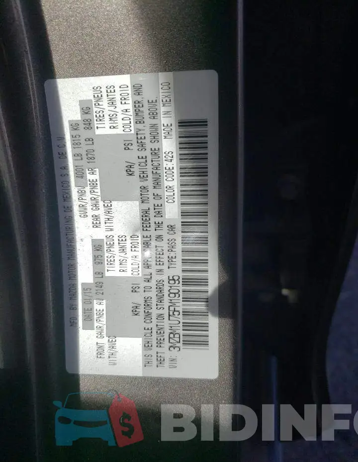 3MZBM1U75FM190195 Photo# 12