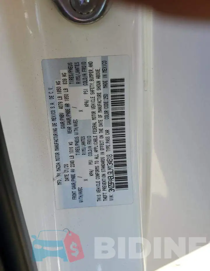 3MZBPABL9LM134618 Photo# 13