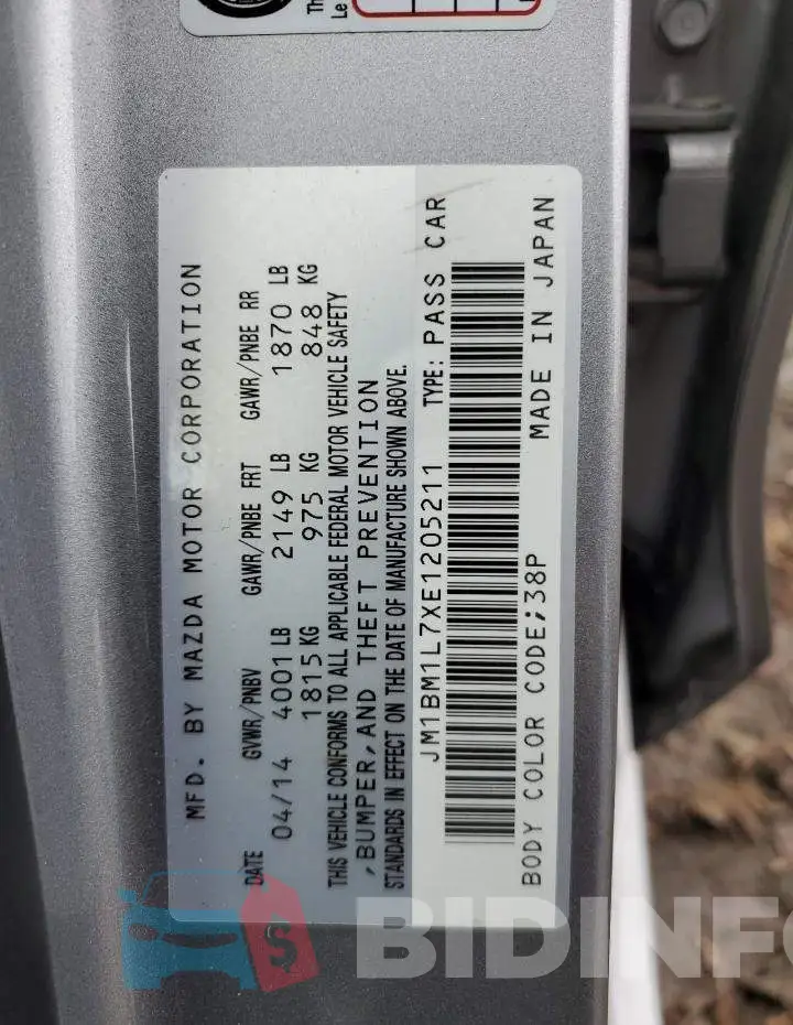 JM1BM1L7XE1205211 Photo# 13