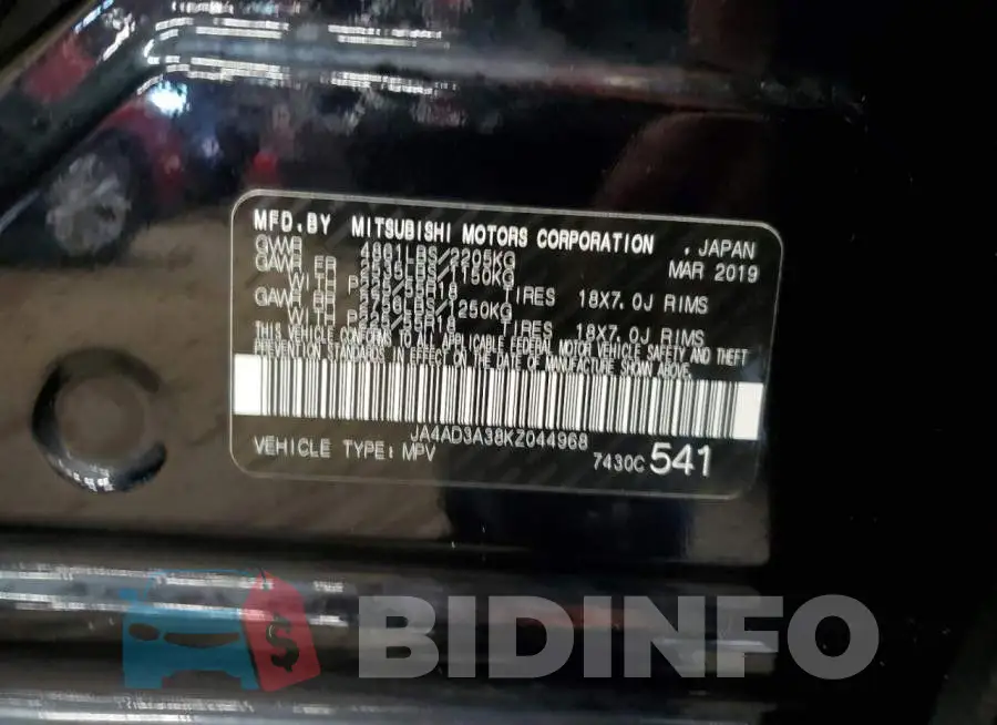 JA4AD3A38KZ044968 Photo# 13