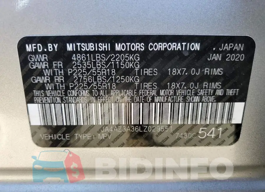 JA4AZ3A36LZ029551 Photo# 13