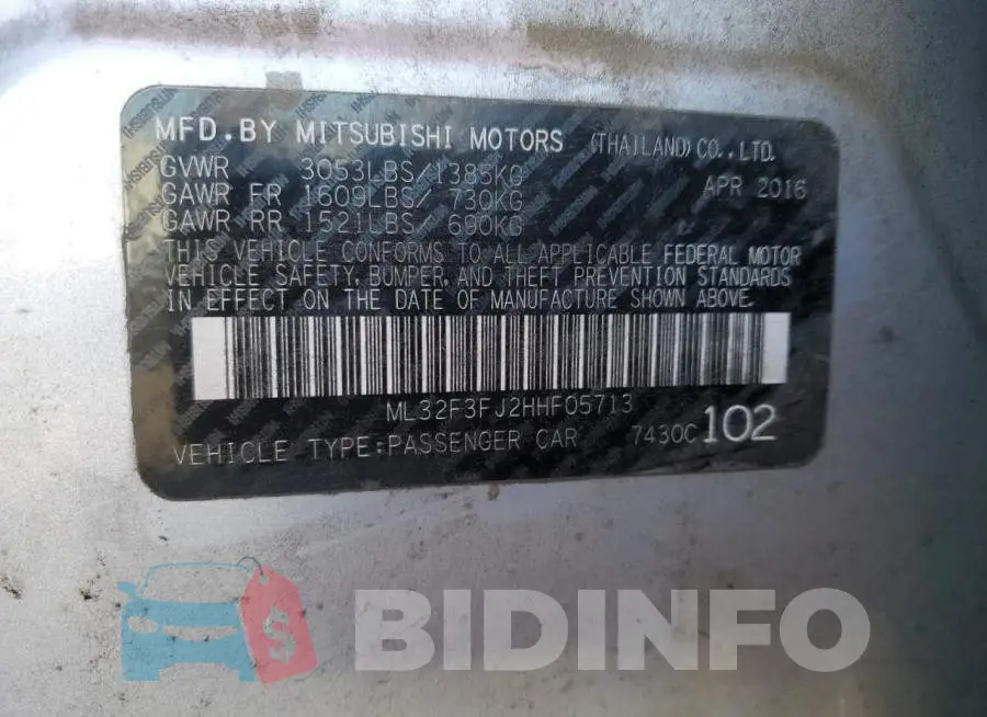 ML32F3FJ2HHF05713 Photo# 13