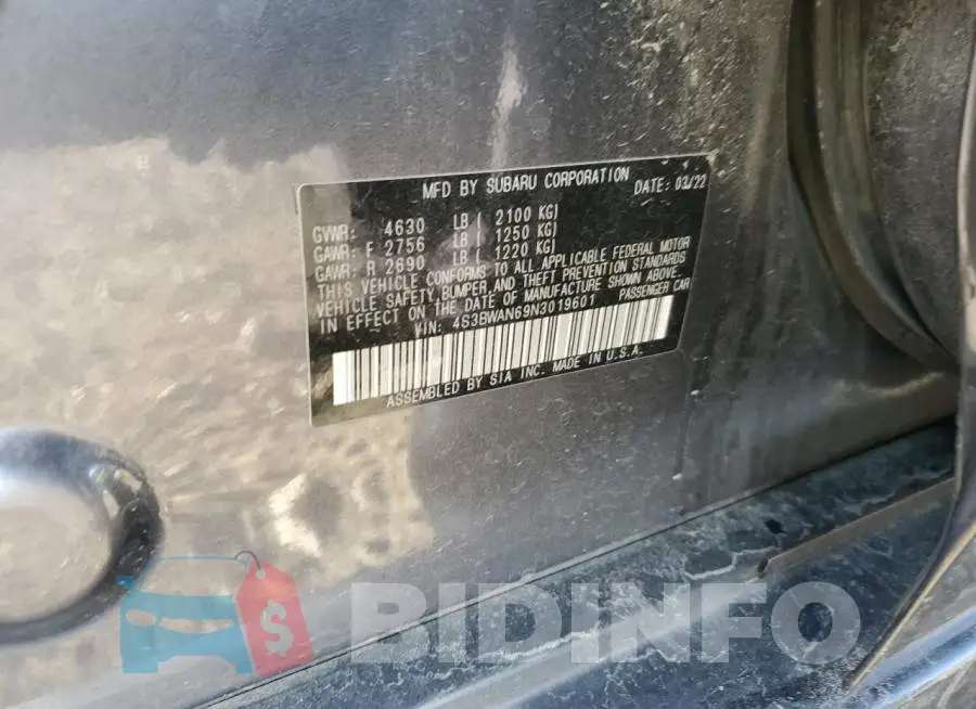 4S3BWAN69N3019601 Photo# 12