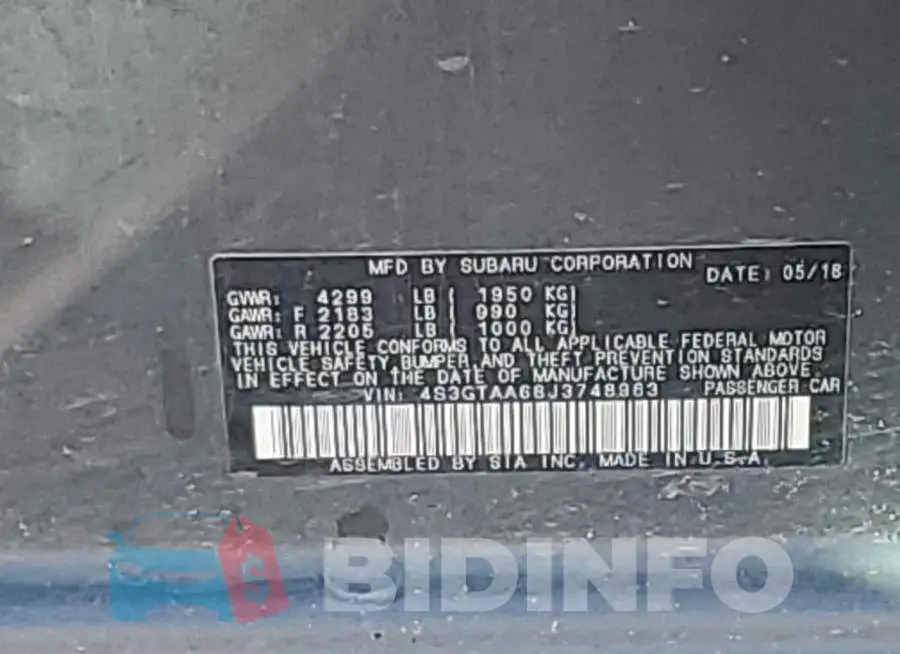 4S3GTAA68J3748963 Photo# 12