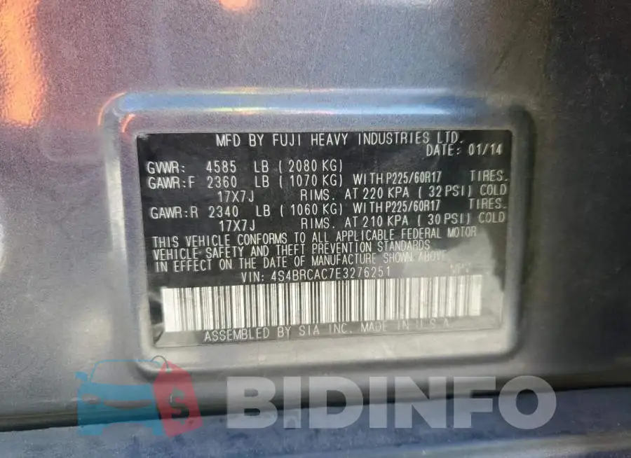 4S4BRCAC7E3276251 Photo# 13