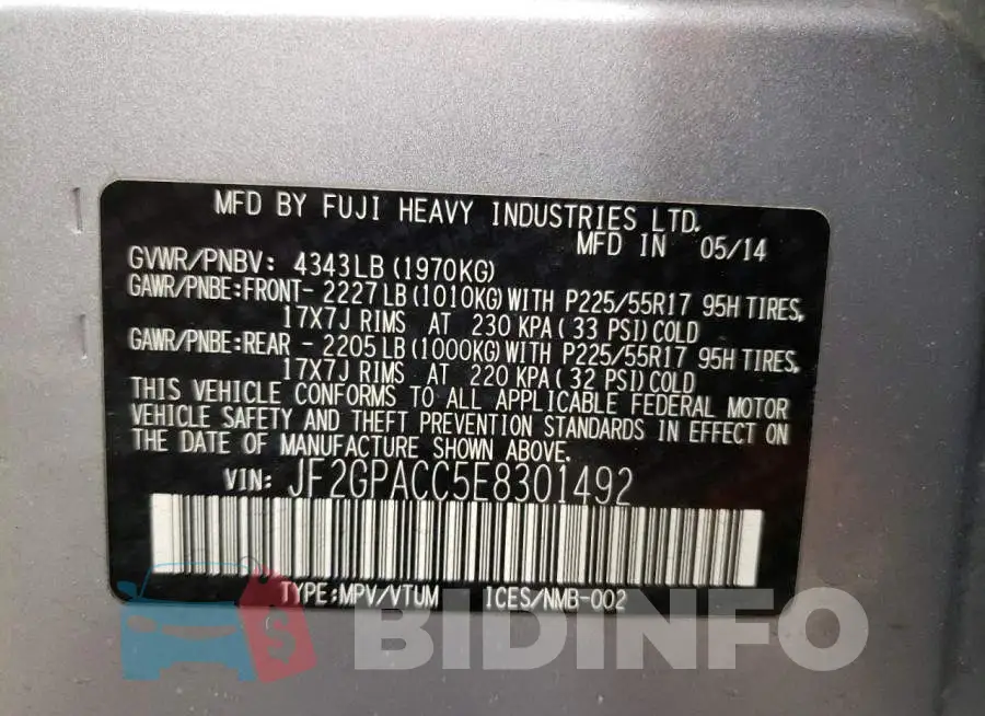 JF2GPACC5E8301492 Photo# 12